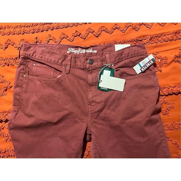 Flag & Anthem jeans Nashville Straight BNWT size 35 34 red - Picture 9 of 13